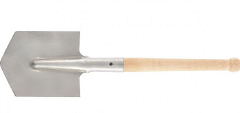 СИБРТЕХ Лопата саперная, нержавеющая сталь, 153х180х585 мм, деревянный черенок 61439