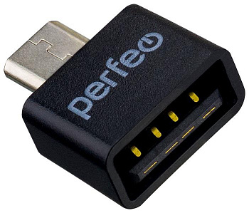 PERFEO (PF_C3003) adapter USB на Type-C c OTG (PF-VI-O008 Black) чёрный